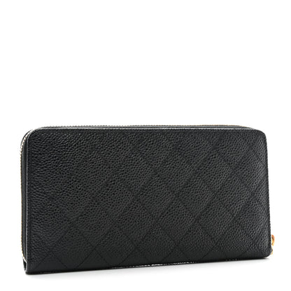 Chanel Caviar Quilted Large Gusset Zip Around Wallet Black 3 of 8
