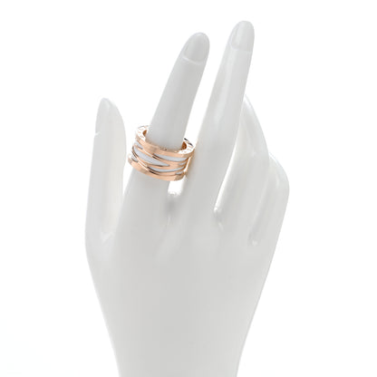Bulgari 18K Rose Gold White Ceramic B.Zero1 Legend Four-Band Ring 58 8.25 2 of 5