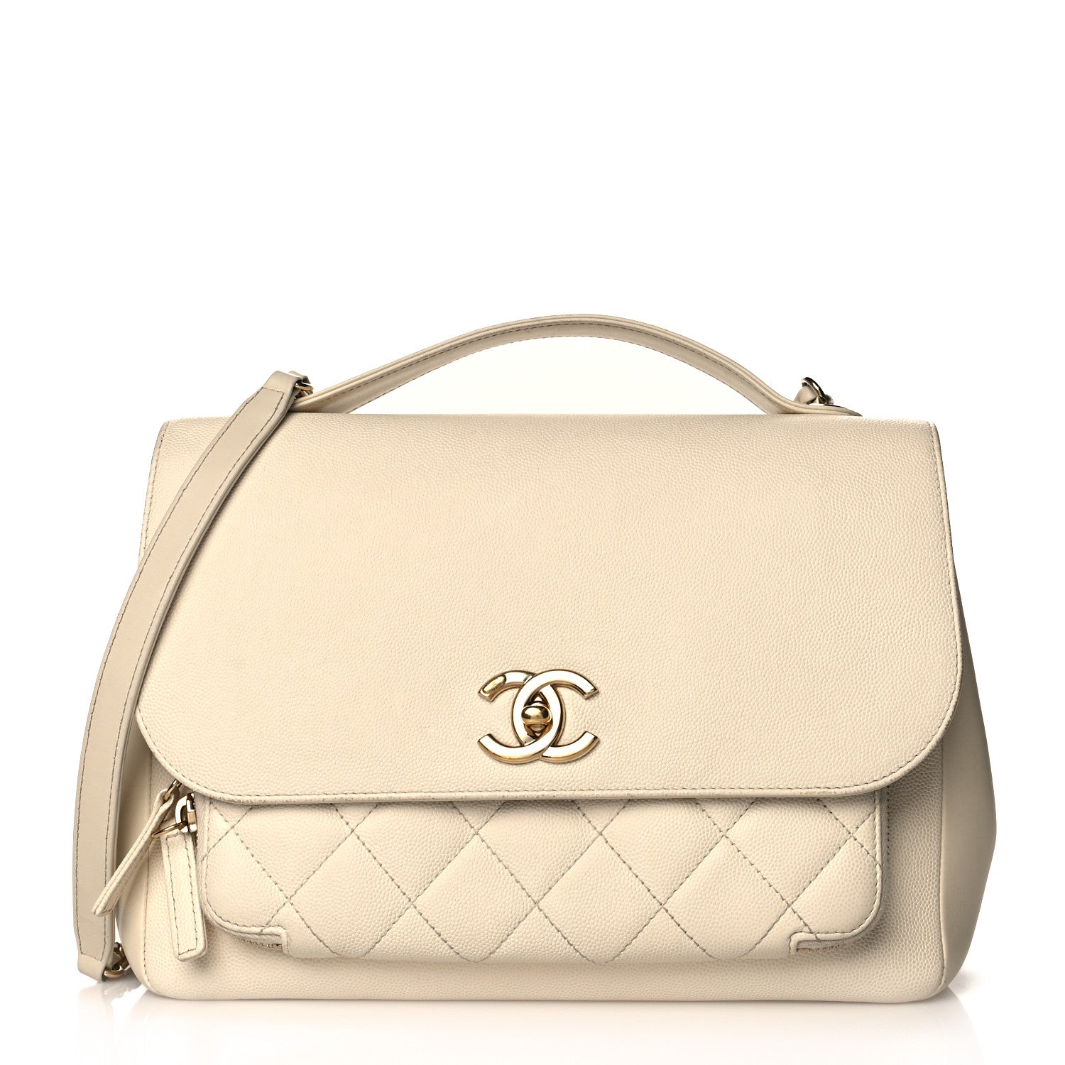 Chanel Caviar Quilted Large Business Affinity Flap White 1 of 14
