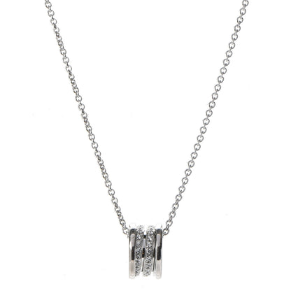 Bulgari 18K White Gold Diamond B.Zero1 Pave Pendant Necklace 1 of 7