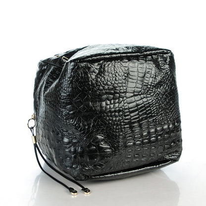 Jimmy Choo Patent Crocodile Embossed Satchel Black 4 of 6