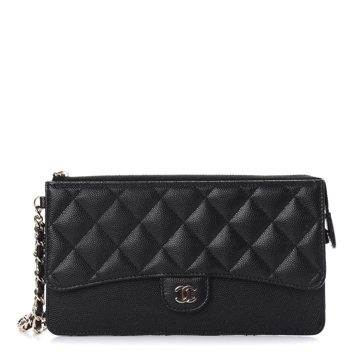 Chanel Caviar Quilted Classic Pouch With Handle Black 1 of 8