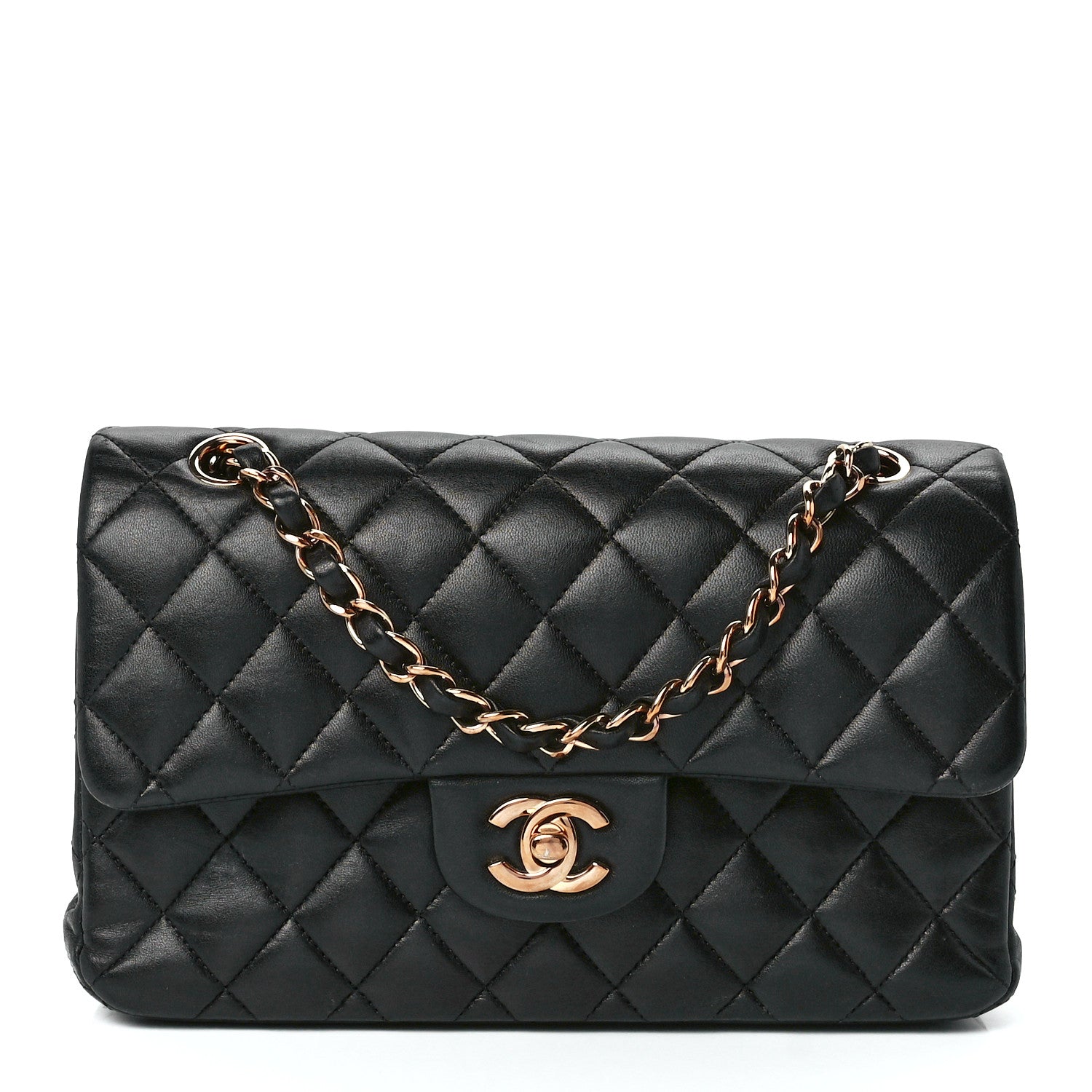 Chanel Lambskin Quilted Small Double Flap Black 1 of 12