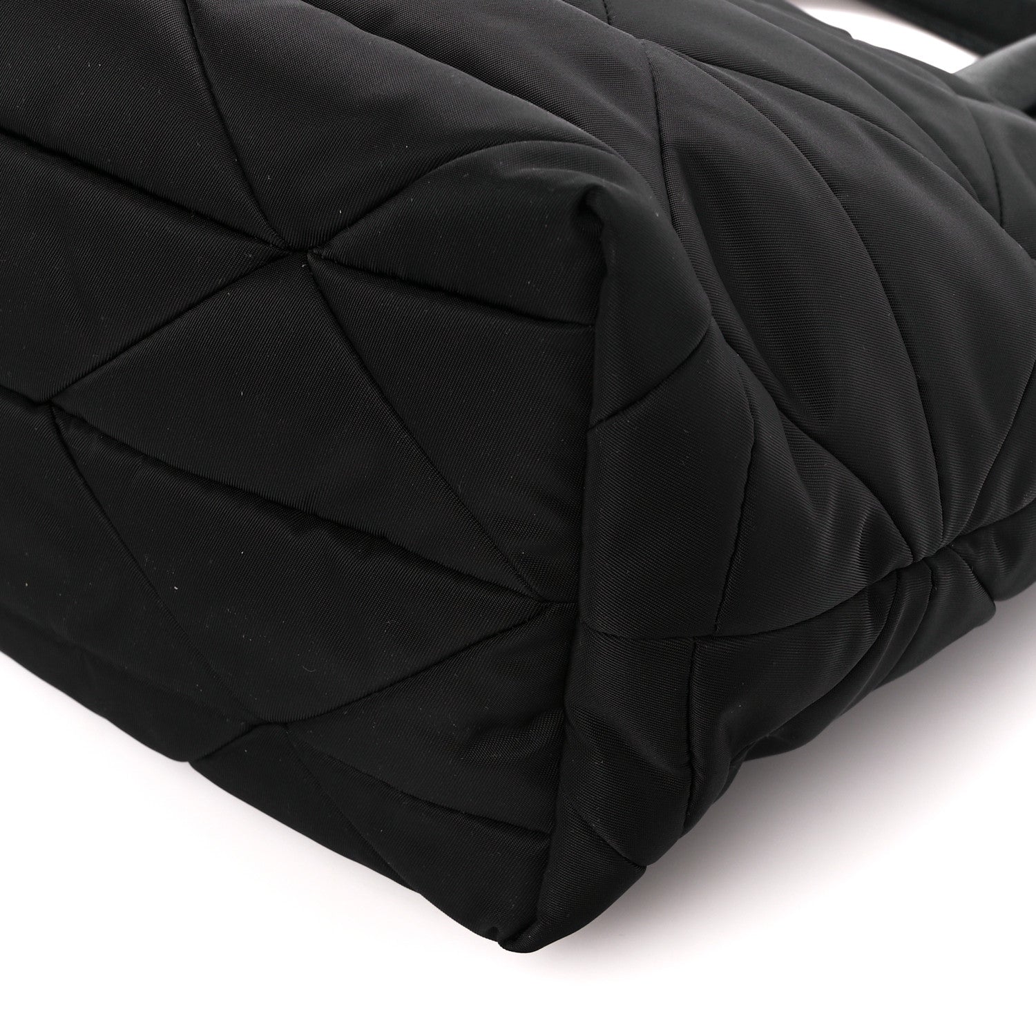 Prada Re-Nylon Nappa Triangle Quilted Padded Double Handled Zip Pocket Tote Black 12 of 12