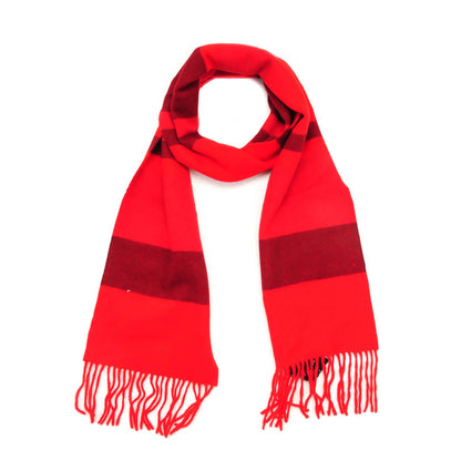 Burberry Merino Wool Cashmere Check Scarf Red 1 of 4