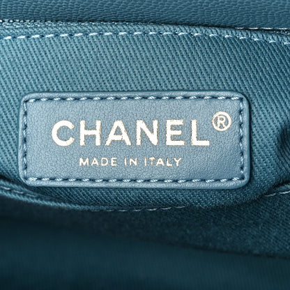 Chanel Caviar Chevron Quilted Mini Coco Handle Flap Sky Blue 6 of 9
