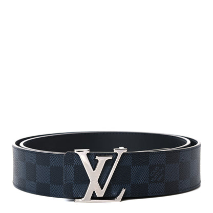 Louis Vuitton Damier Cobalt Calfskin 40mm LV Initiales Reversible Belt 100 40 Black 1 of 5