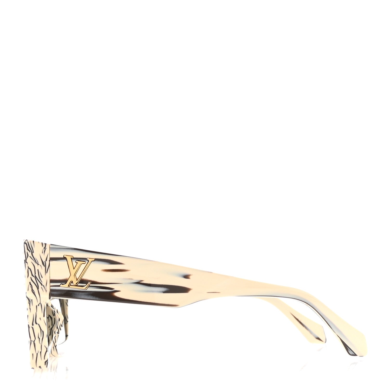 Louis Vuitton Acetate Swarovski Crystal Zebra Cyclone Sunglasses Z1643E Ivory 3 of 8