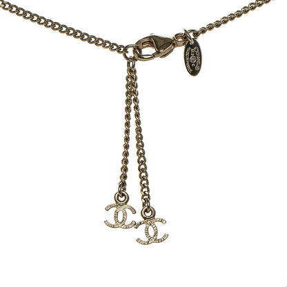 Chanel Crystal Enamel CC Necklace Light Gold 5 of 6