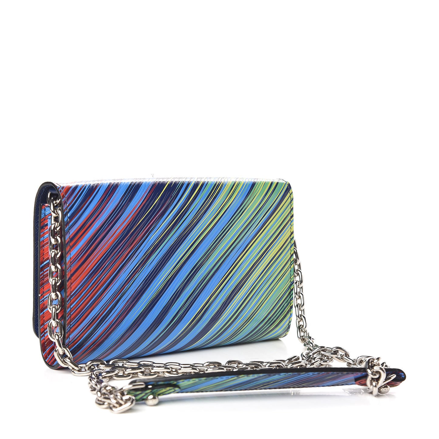 Epi Tropical Printed Twist Chain Wallet Vert Rouge