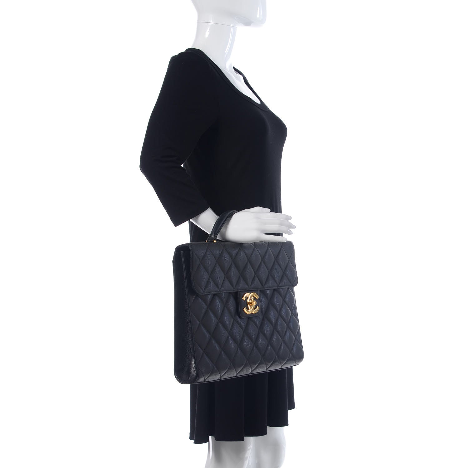 Chanel Caviar Quilted Briefcase Laptop Bag Black 2 of 14