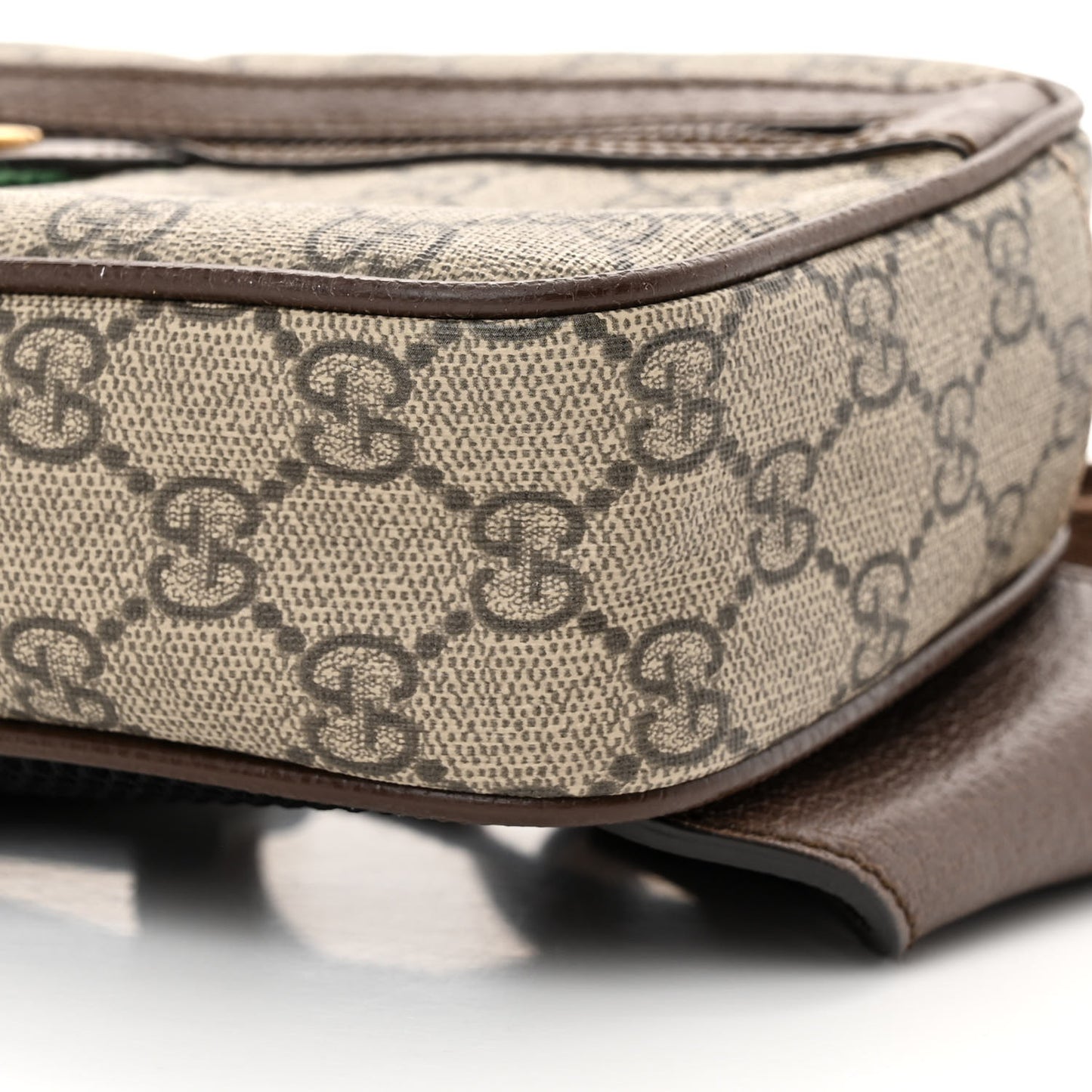 Soft GG Supreme Monogram Medium Ophidia Belt Bag Dark Brown