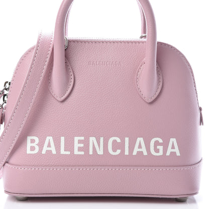 Balenciaga Grained Calfskin XXS Ville Top Handle Bag Pink White 8 of 10