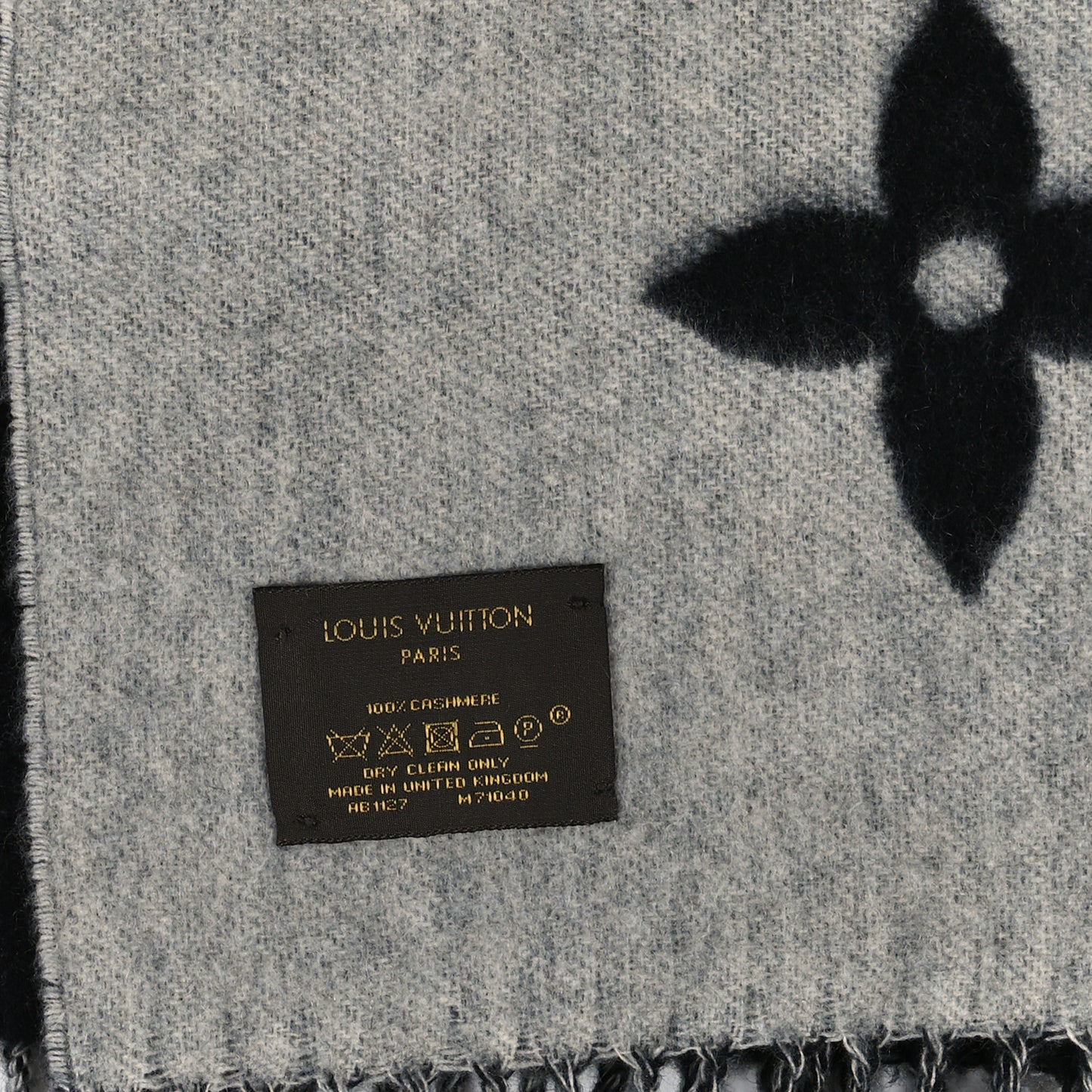 Cashmere Monogram Reykjavik Scarf Black