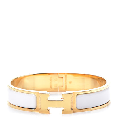 Hermes Enamel Narrow Clic Clac H Bracelet PM White 1 of 5