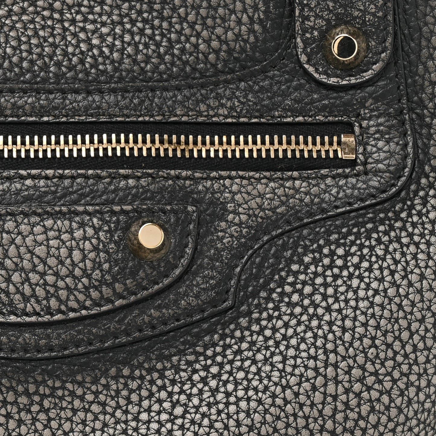 Grained Calfskin Classic Gold Hardware City Ombre Grey Gradient