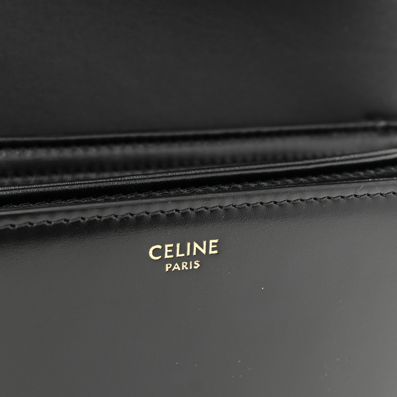 Celine Shiny Calfskin Medium Triomphe Black 6 of 10