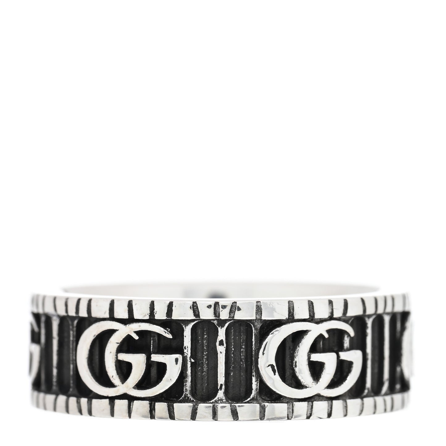 Sterling Silver Double G Band Ring 65 11
