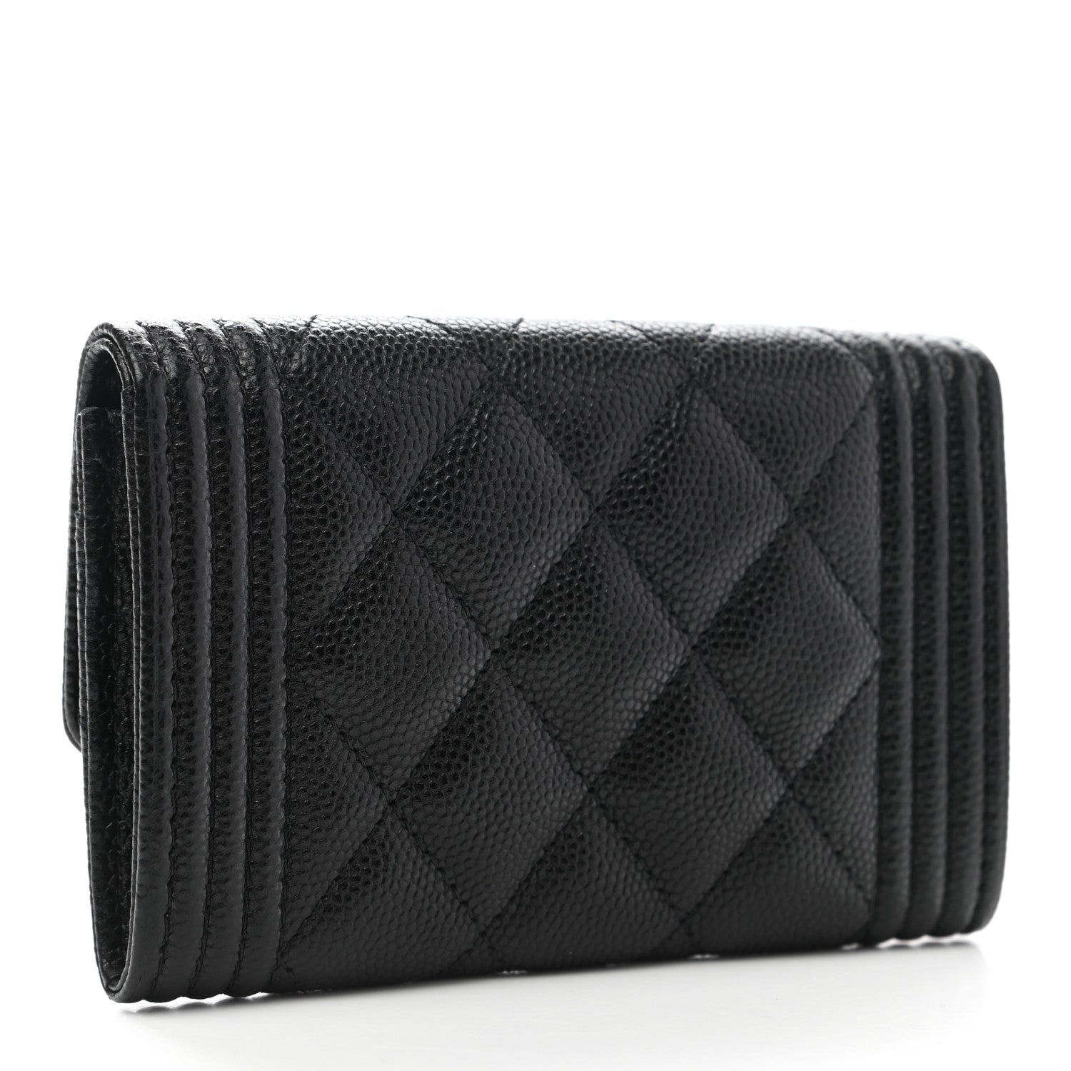Chanel Caviar Quilted Boy Flap Card Holder Black 3 of 9
