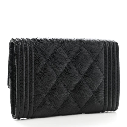 Chanel Caviar Quilted Boy Flap Card Holder Black 3 of 9
