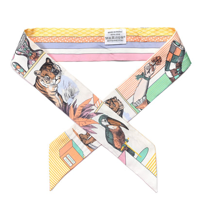 Hermes Silk Twilly Grand Theatre Nouveau White Vert Abricot 1 of 4