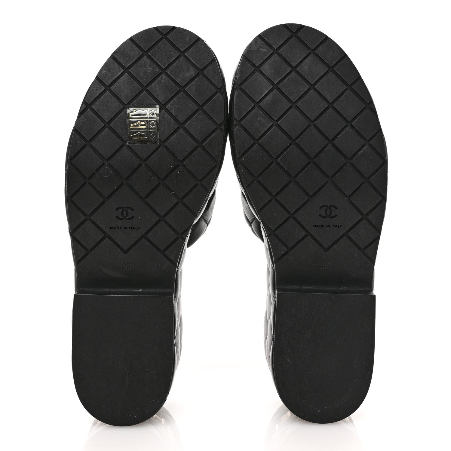 Chanel Lambskin Quilted CC Mules Wedge Sandals 39 Black 6 of 9