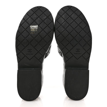 Chanel Lambskin Quilted CC Mules Wedge Sandals 39 Black 6 of 9