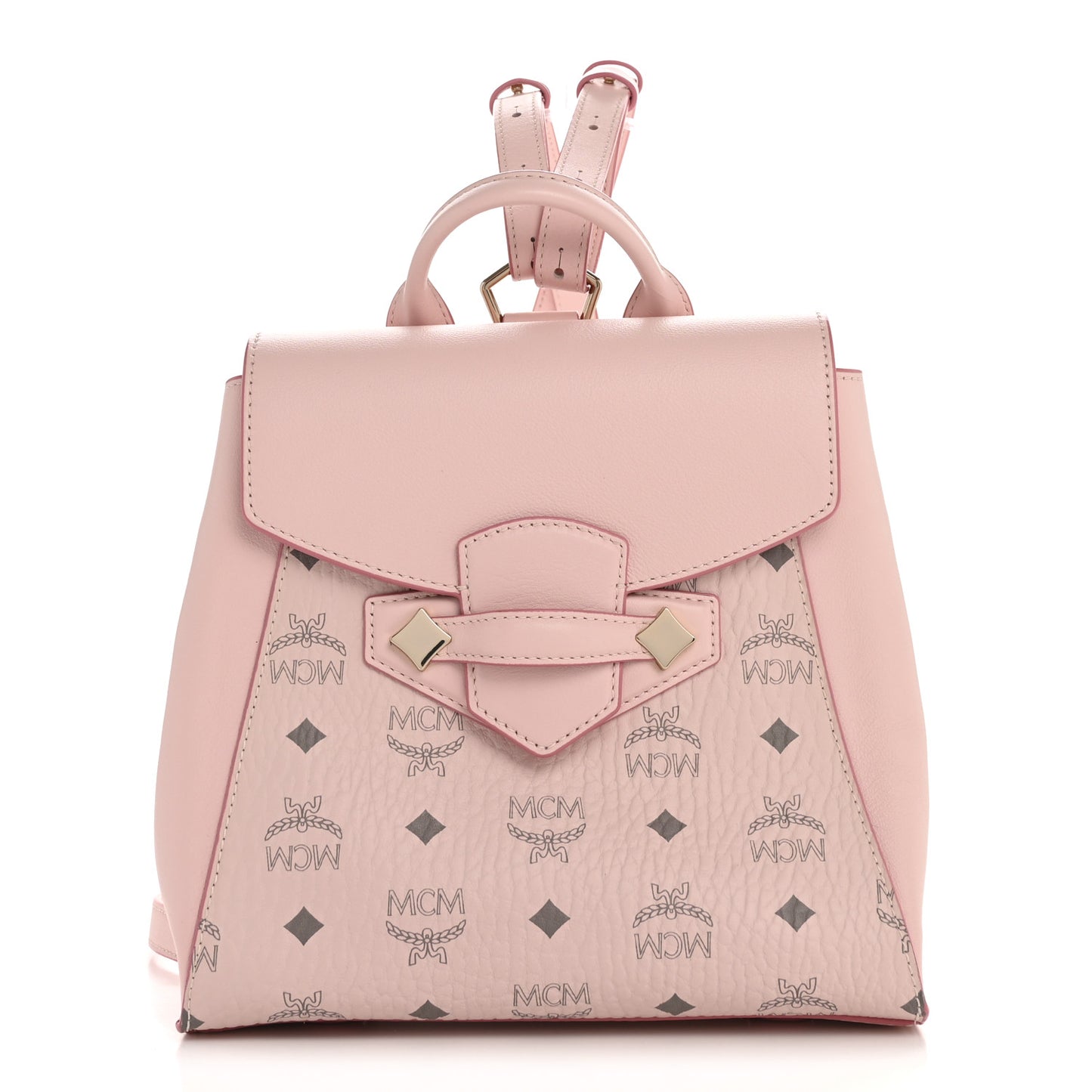 Calfskin Essential Visetos Small Backpack Powder Pink