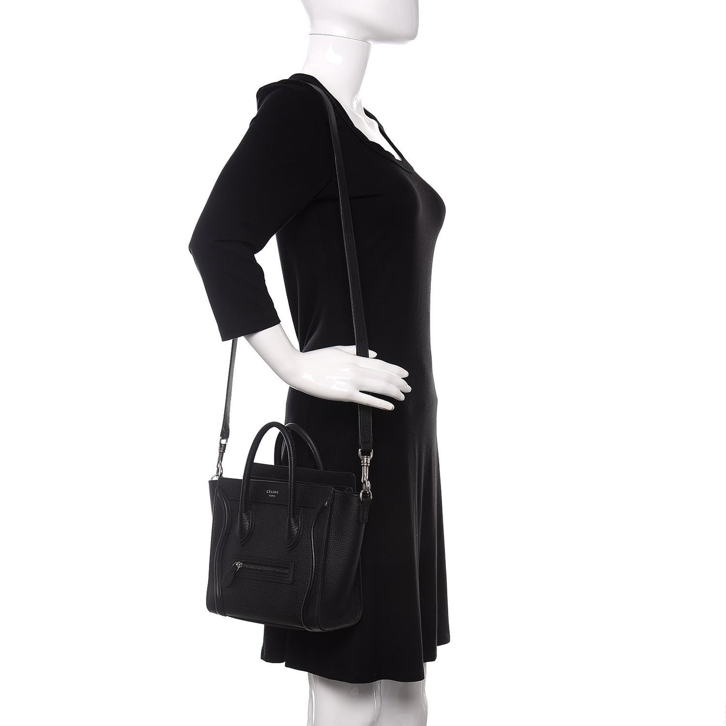 Drummed Calfskin Nano Luggage Black