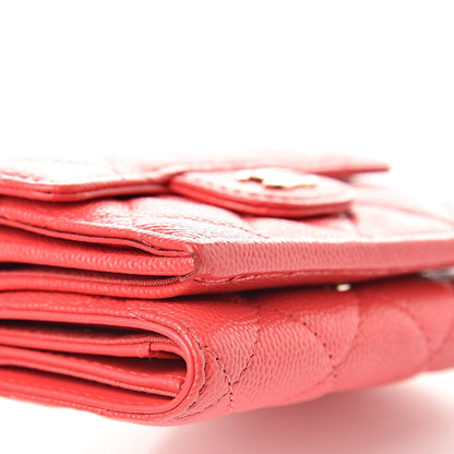 Chanel Caviar Quilted Compact Flap Wallet Red 11 of 12