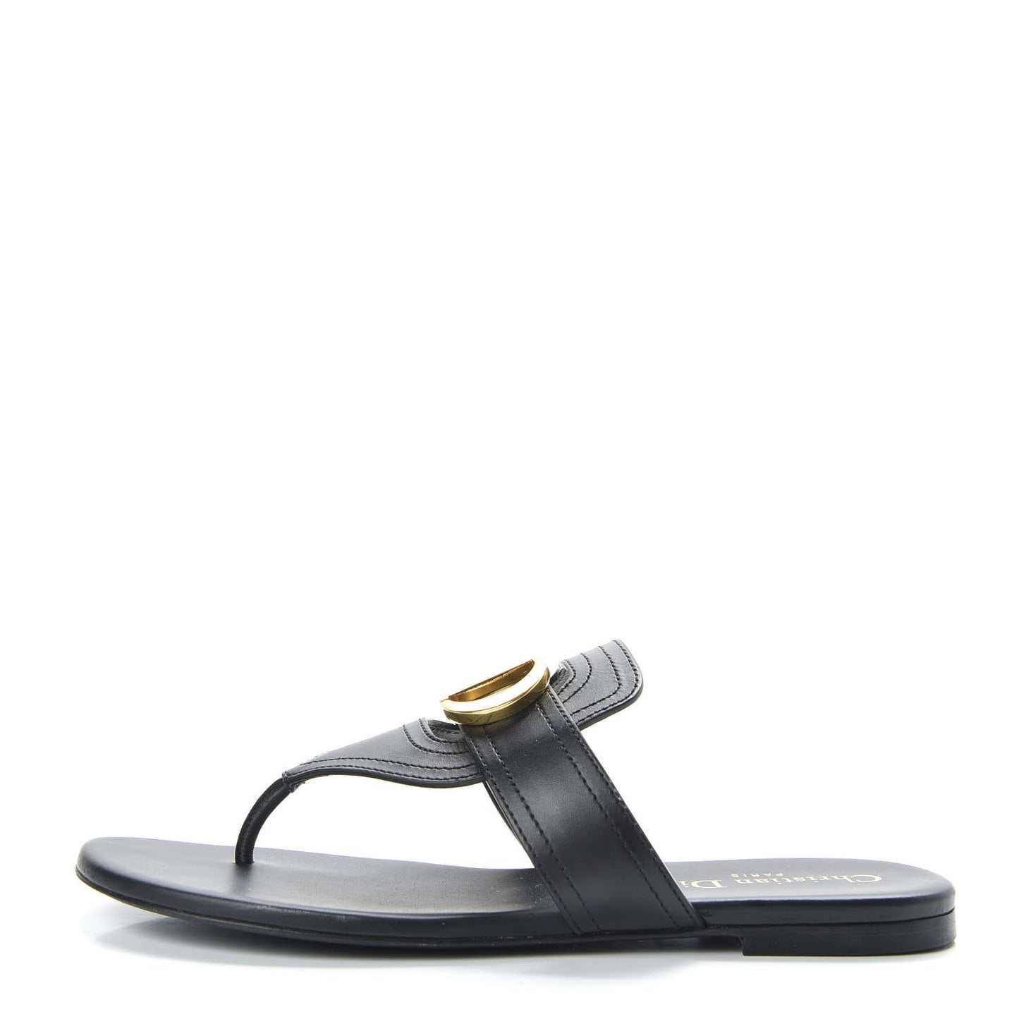 Calfskin 30 Montaigne Thong Sandals 36.5 Black