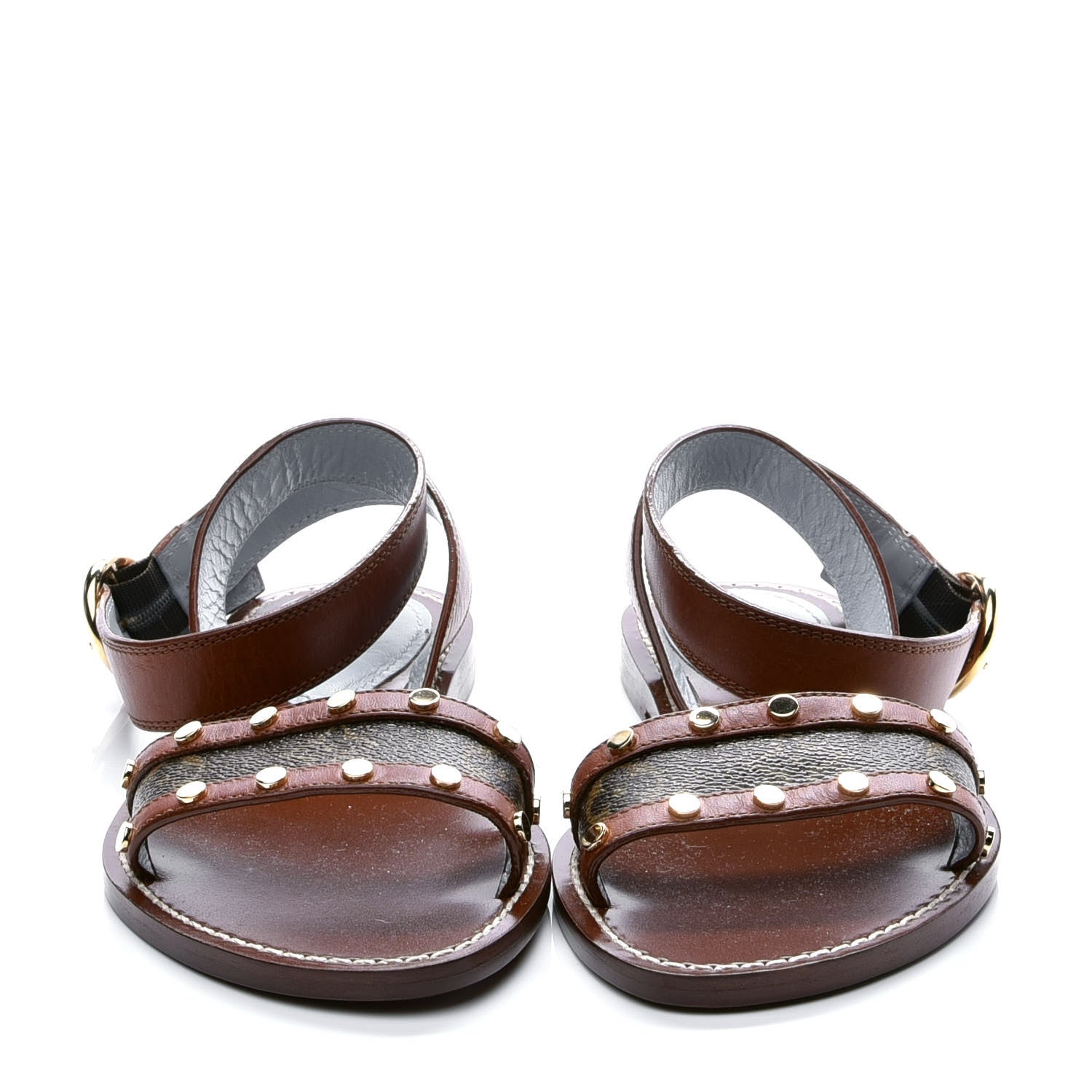 Louis Vuitton Calfskin Monogram Passenger Flat Sandals 36 Cognac 2 of 10
