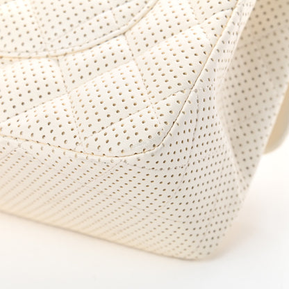 Chanel Lambskin Perforated Jumbo Single Flap White 11 of 13