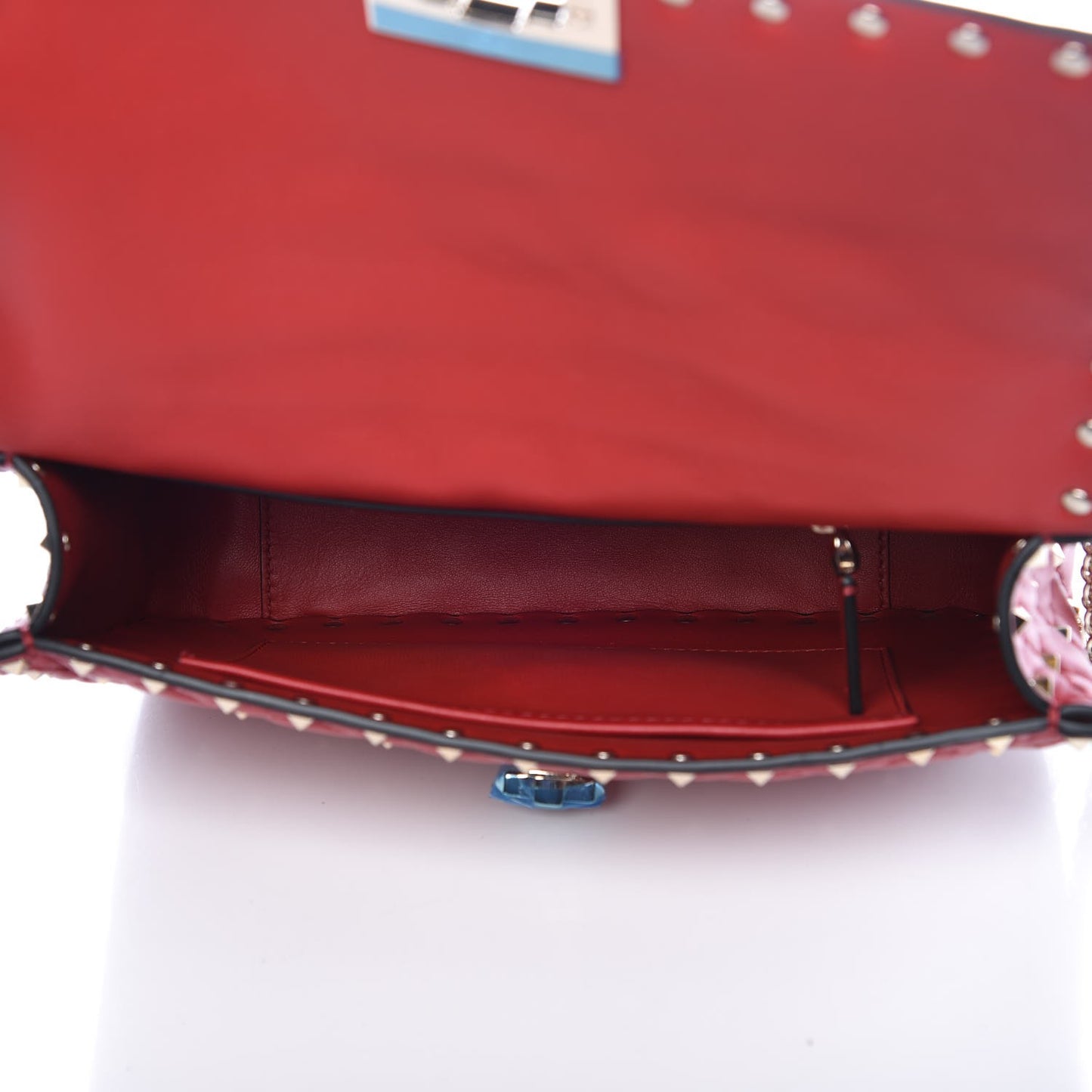 Nappa Medium Rockstud Spike Shoulder Bag Rosso Valentino