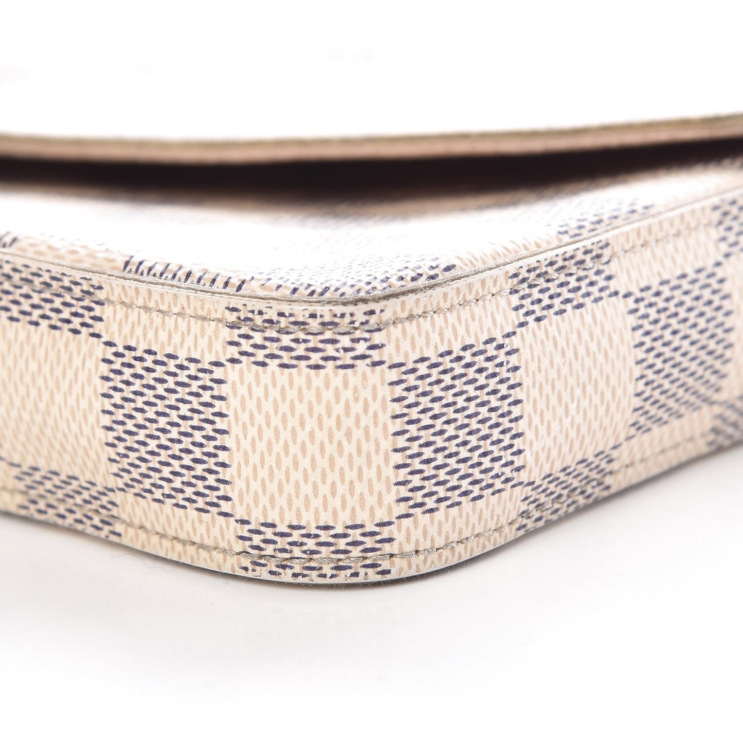 Damier Azur Pochette Felicie Chain Wallet Rose Ballerine