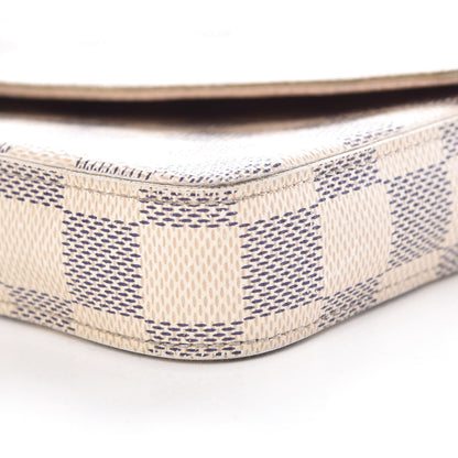 Louis Vuitton Damier Azur Pochette Felicie Chain Wallet Rose Ballerine 10 of 14