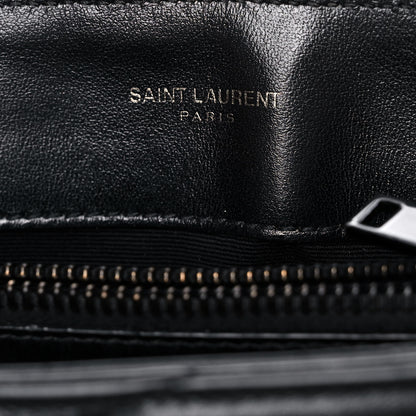 Saint Laurent Calfskin Y Quilted Monogram Small Loulou Chain Satchel Black 7 of 16