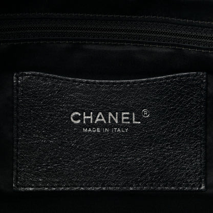 Chanel Glazed Calfskin On The Road Drawstring Tote Black 6 of 11