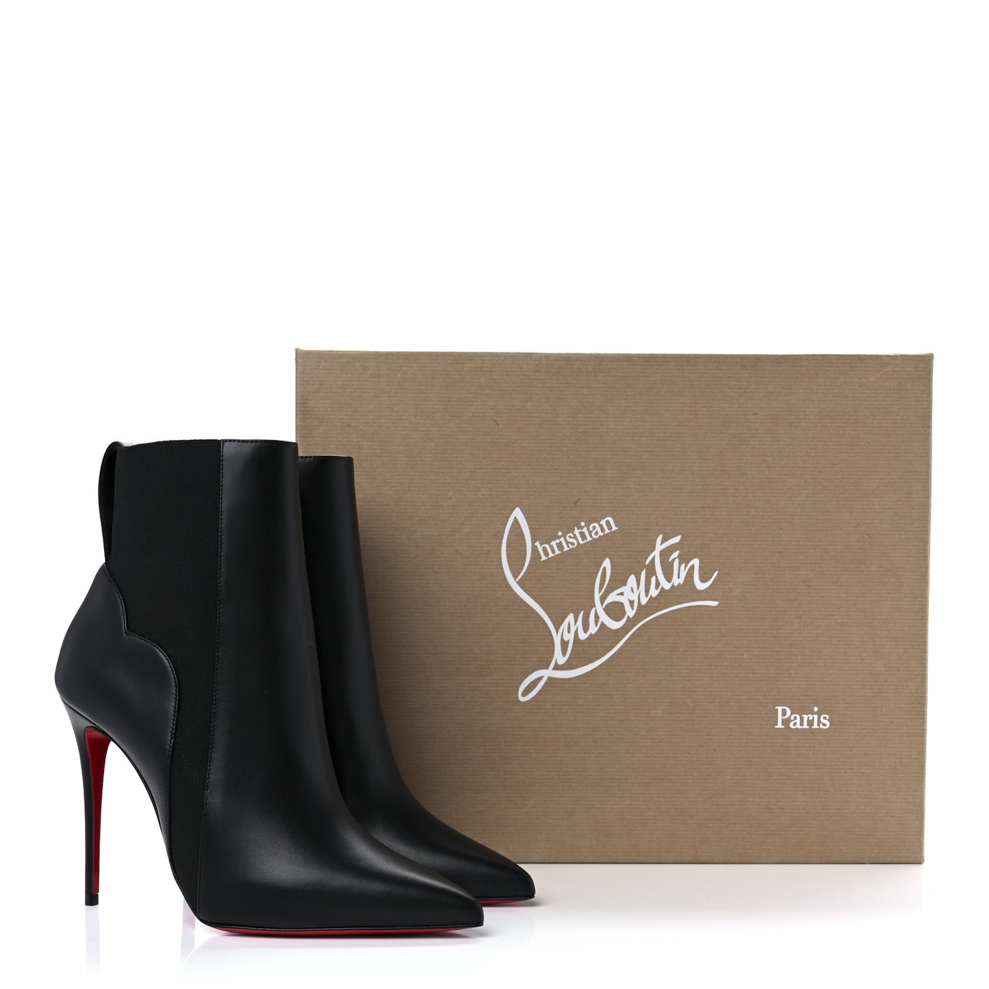 Calfskin Chelsea Chick 100 Stiletto Boots 39 Black