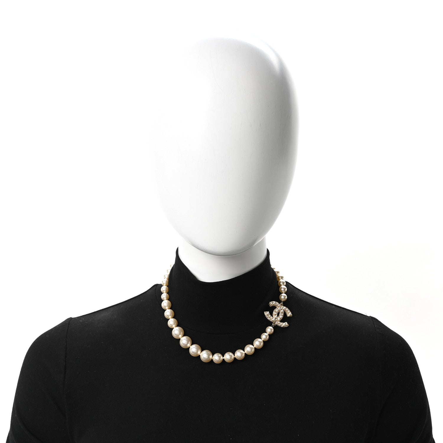 Chanel Pearl CC 100th Anniversary Necklace Light Gold 2 of 5