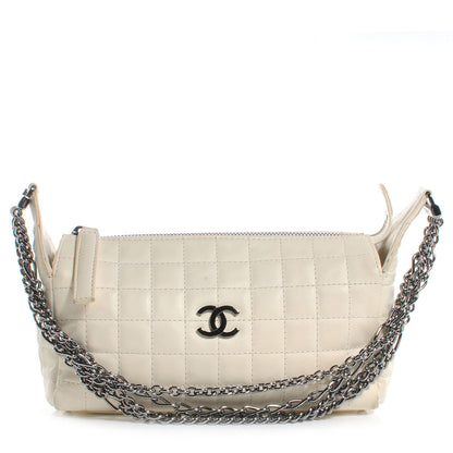 Chanel Lambskin Square Quilted Shoulder Bag White 1 of 8