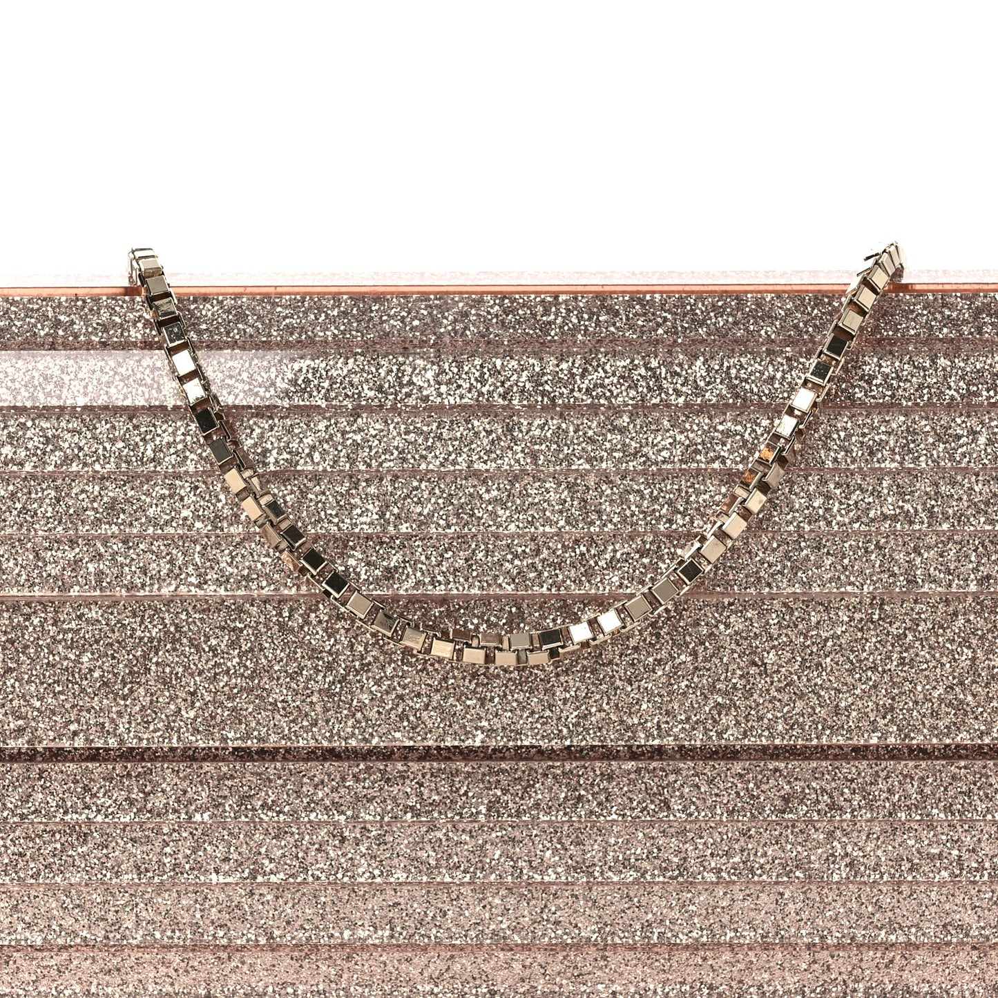 Acrylic Glitter Sweetie Clutch Rose Gold