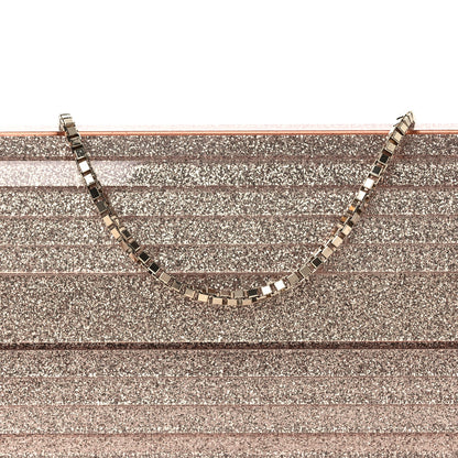Jimmy Choo Acrylic Glitter Sweetie Clutch Rose Gold 7 of 13