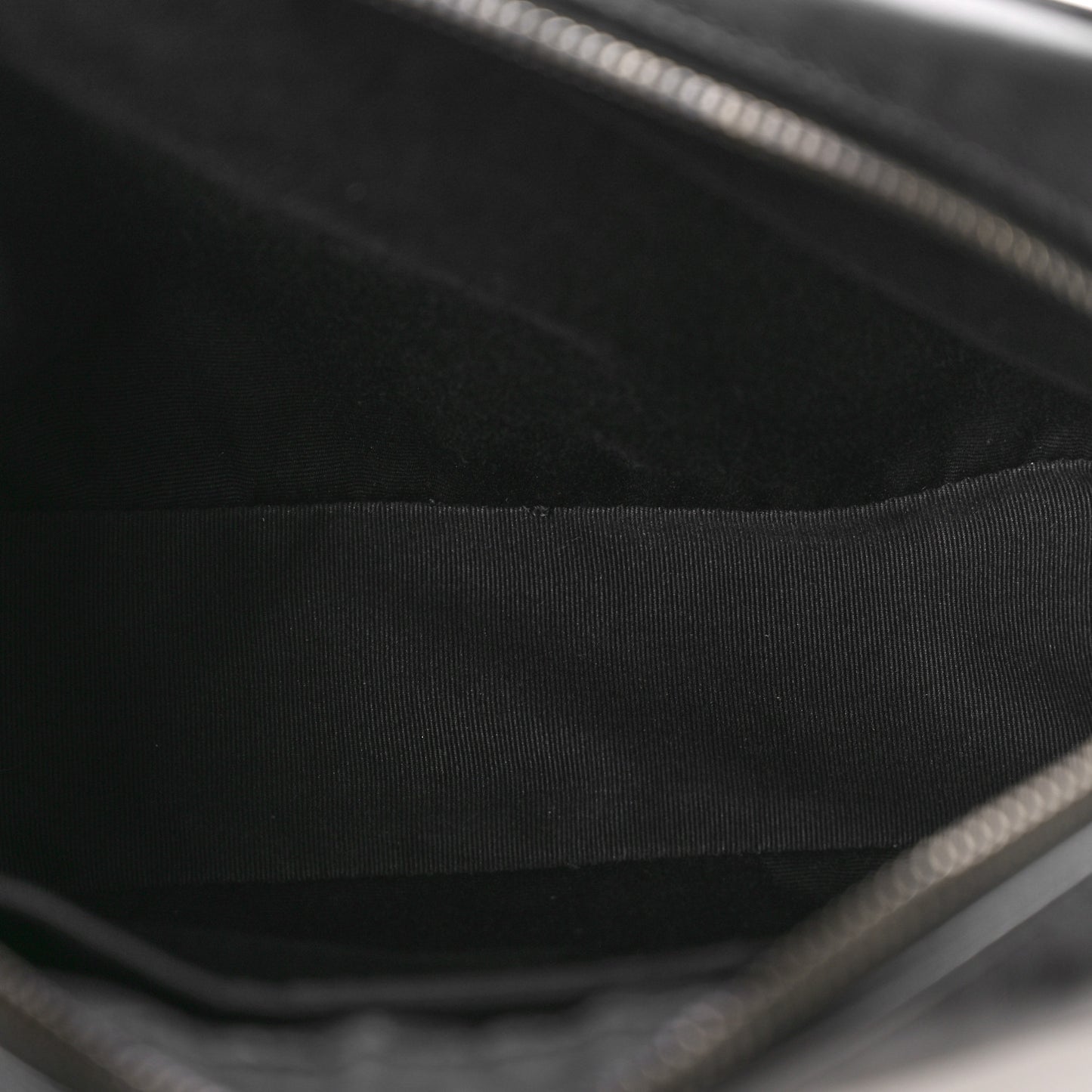SAINT LAURENT Calfskin Matelasse Monogram Monochrome Lou Camera Bag Black