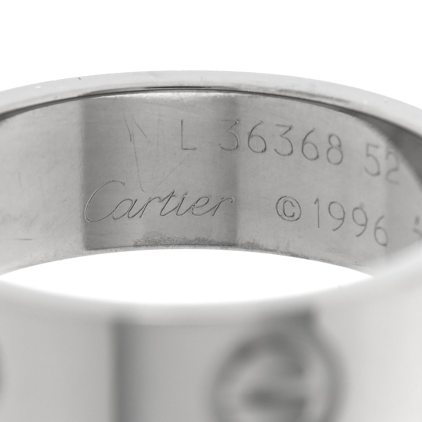 18K White Gold 5.5mm LOVE Ring 52 6