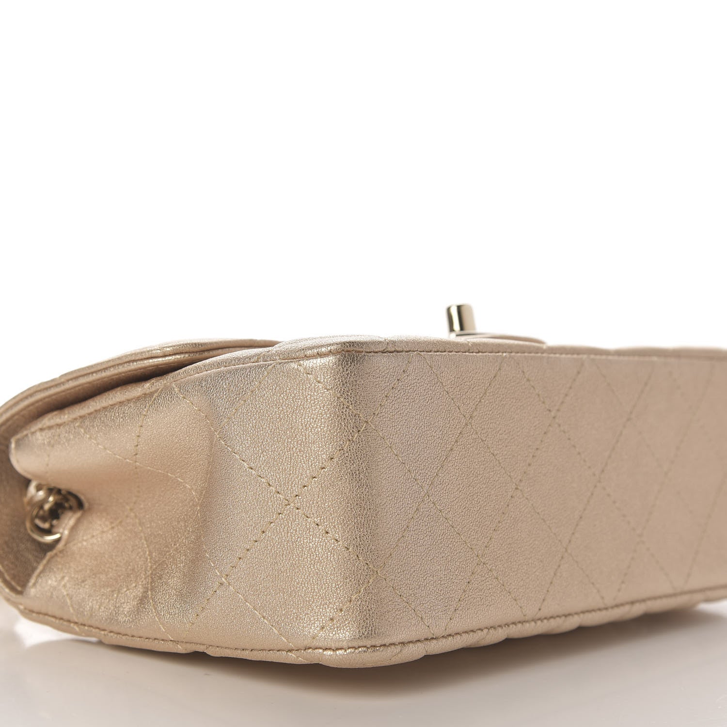 Chanel Metallic Lambskin Quilted Mini Rectangular Flap Gold 6 of 10