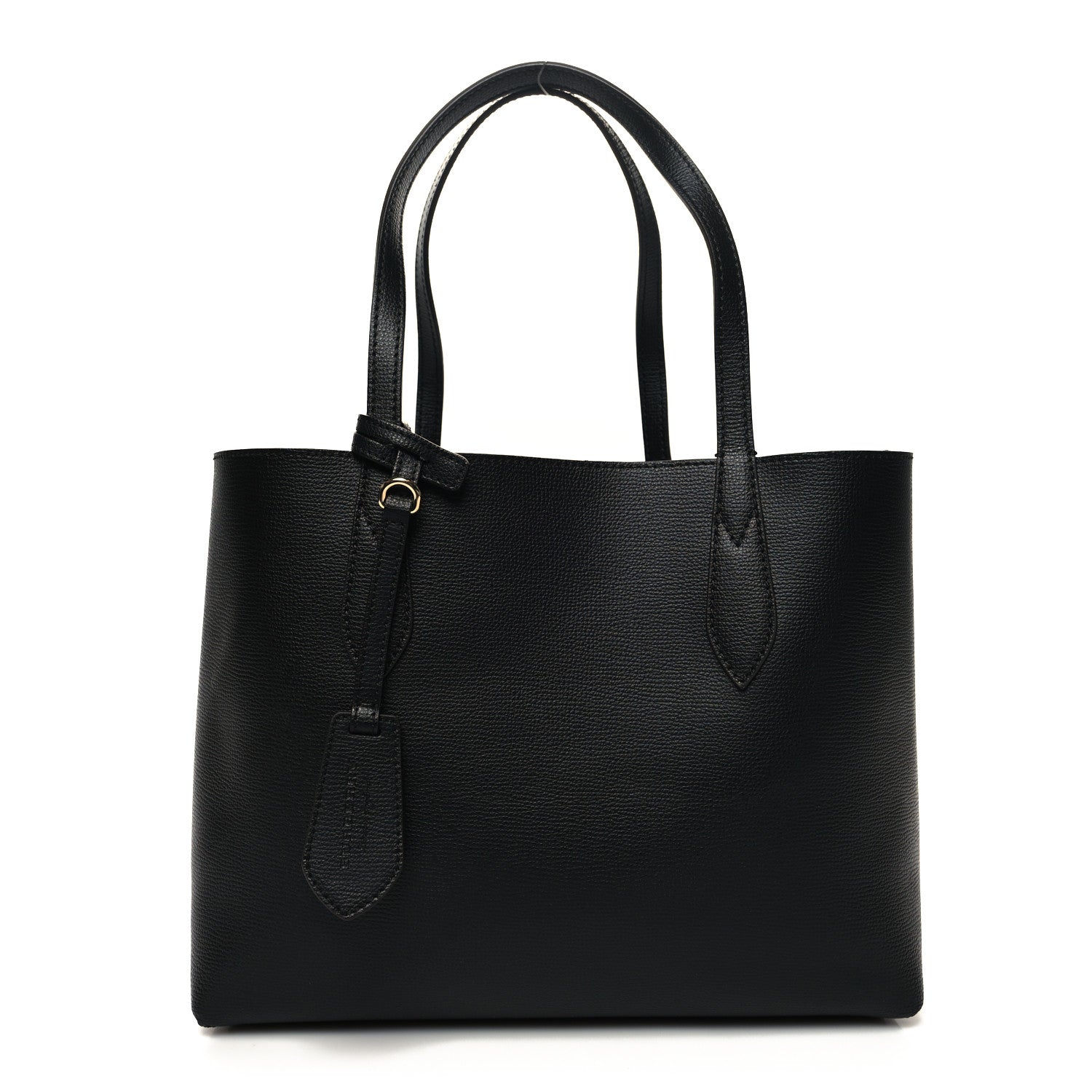 Burberry Grainy Calfskin Haymarket Check Small Reversible Tote Black 10 of 16