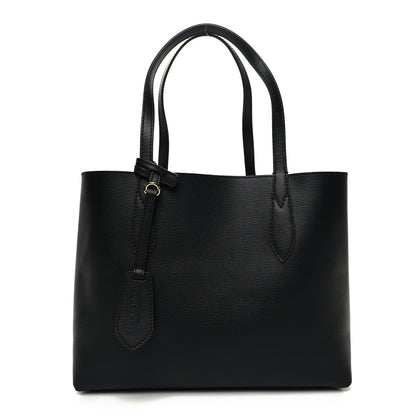 Burberry Grainy Calfskin Haymarket Check Small Reversible Tote Black 10 of 16