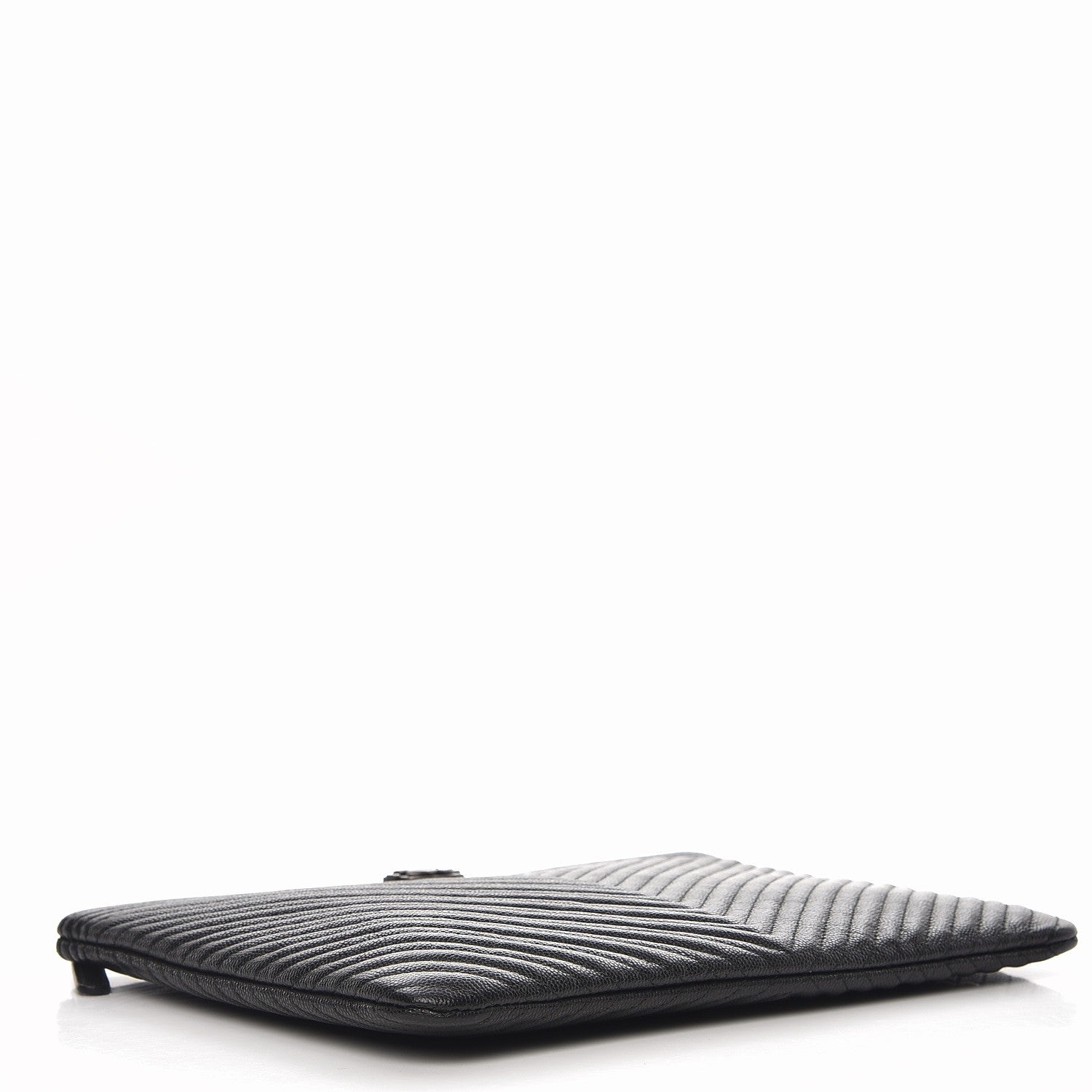 Chanel Caviar Chevron Quilted Medium Boy Cosmetic Case Black 4 of 7