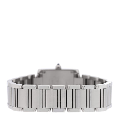 Cartier Stainless Steel Diamond Bezel 20mm Tank Francaise Quartz Watch 3 of 4